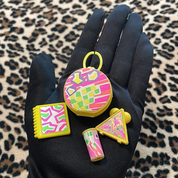 BARBIE Doll 💕 Accessories Lot Vintage 90s Neon Yellow Purse Mini 1990's Toys - Picture 3 of 17